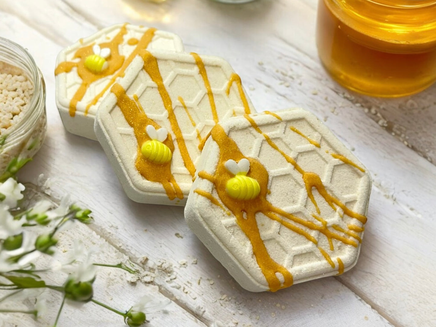 Oatmeal Milk & Honey Bath Bomb with Cocoa Butter Glaze