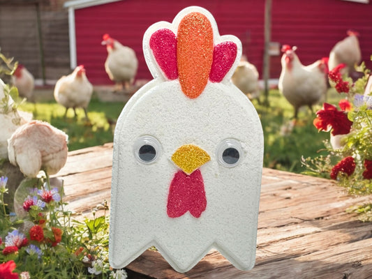 Bring the barnyard chaos to your bathtub with our Crazy Chicken Bath Bomb—a googly-eyed, handpainted masterpiece that’s ready to ruffle some bubbles!