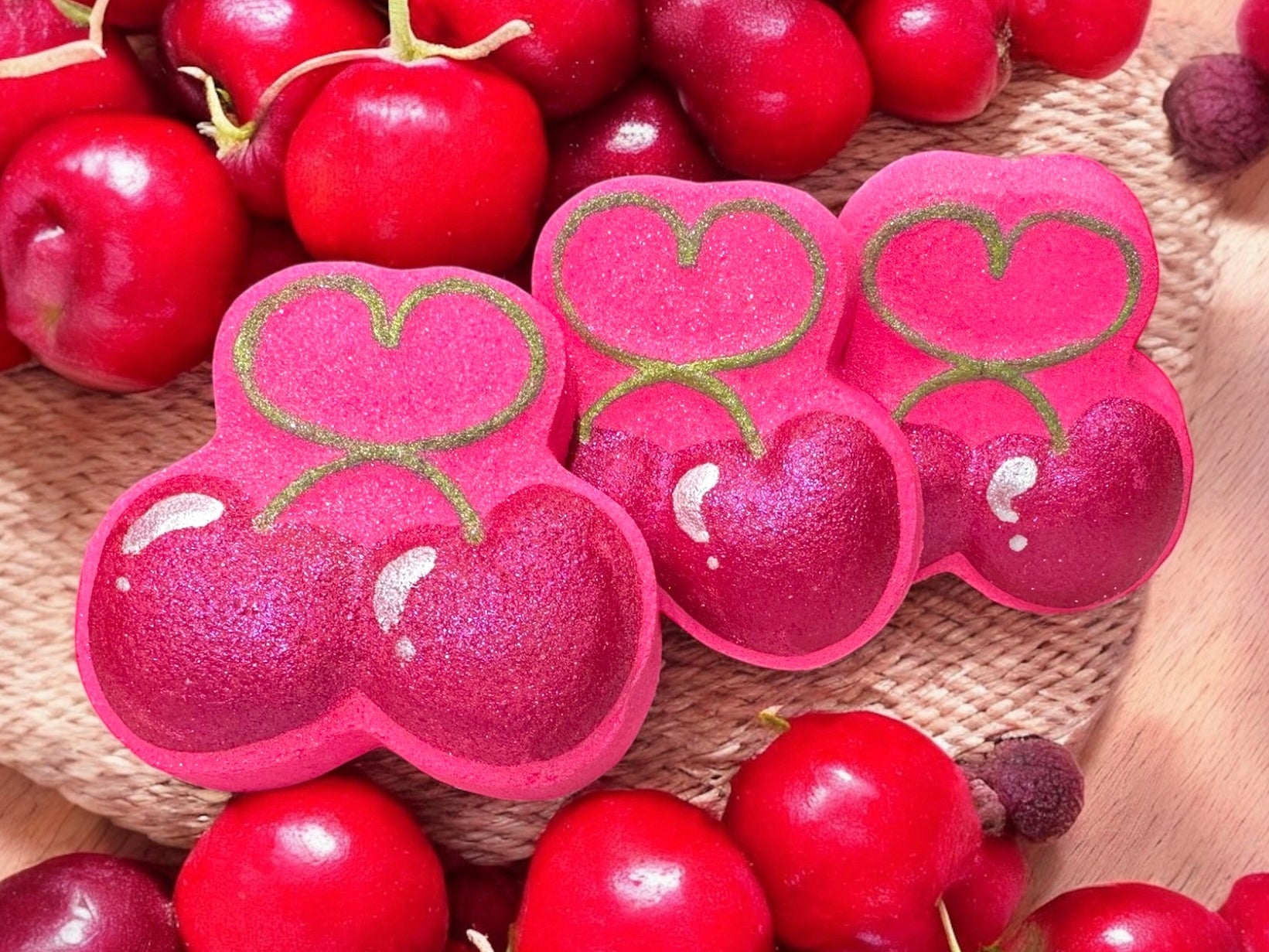 Light the fuse on your self-care with our Cherry Bomb Bath Bomb! Handmade and bursting with hidden colors, this bath bomb packs a juicy punch of rich black cherry fragrance. A fruity, fizzy explosion that turns any bath into a bold and bubbly soak. Perfect for cherry lovers and bath bomb collectors alike. Phthalate-free and full of fun!