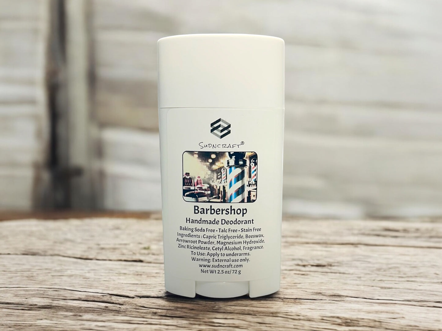 Natural Barbershop Deodorant â Aluminum-Free, Talc-Free & Skin-FriendlySmell fresh without the irritation. Our handmade Barbershop deodorant is free of aluminum, talc, baking soda & heavy oils. Gentle on skin, tough on odor.
