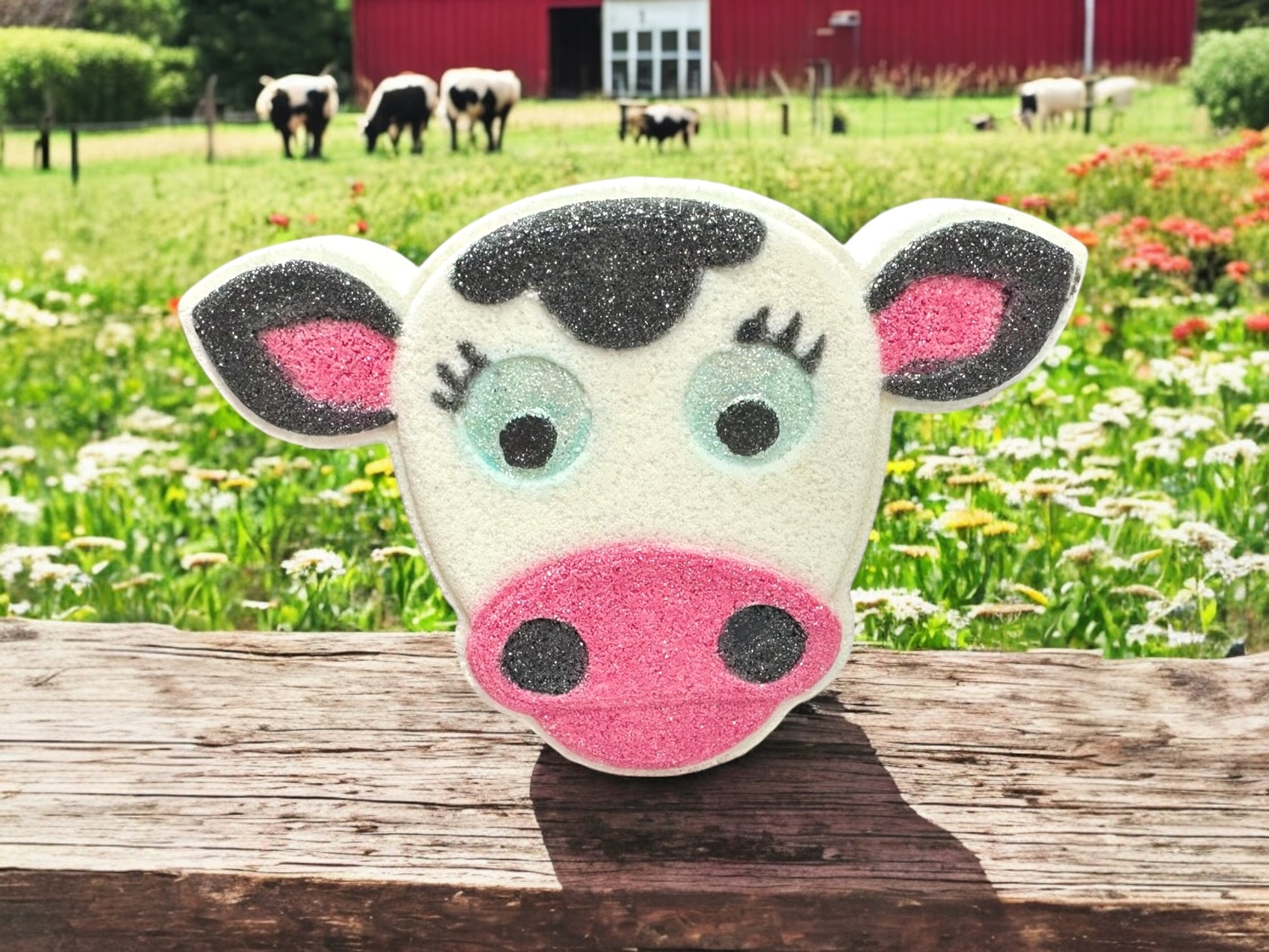 Turn bath time into a barnyard blast with this cow-shaped bath bomb! Scented with the sweet, fruity aroma of fresh blueberries, this bath bomb is as fun as it is fragrant.