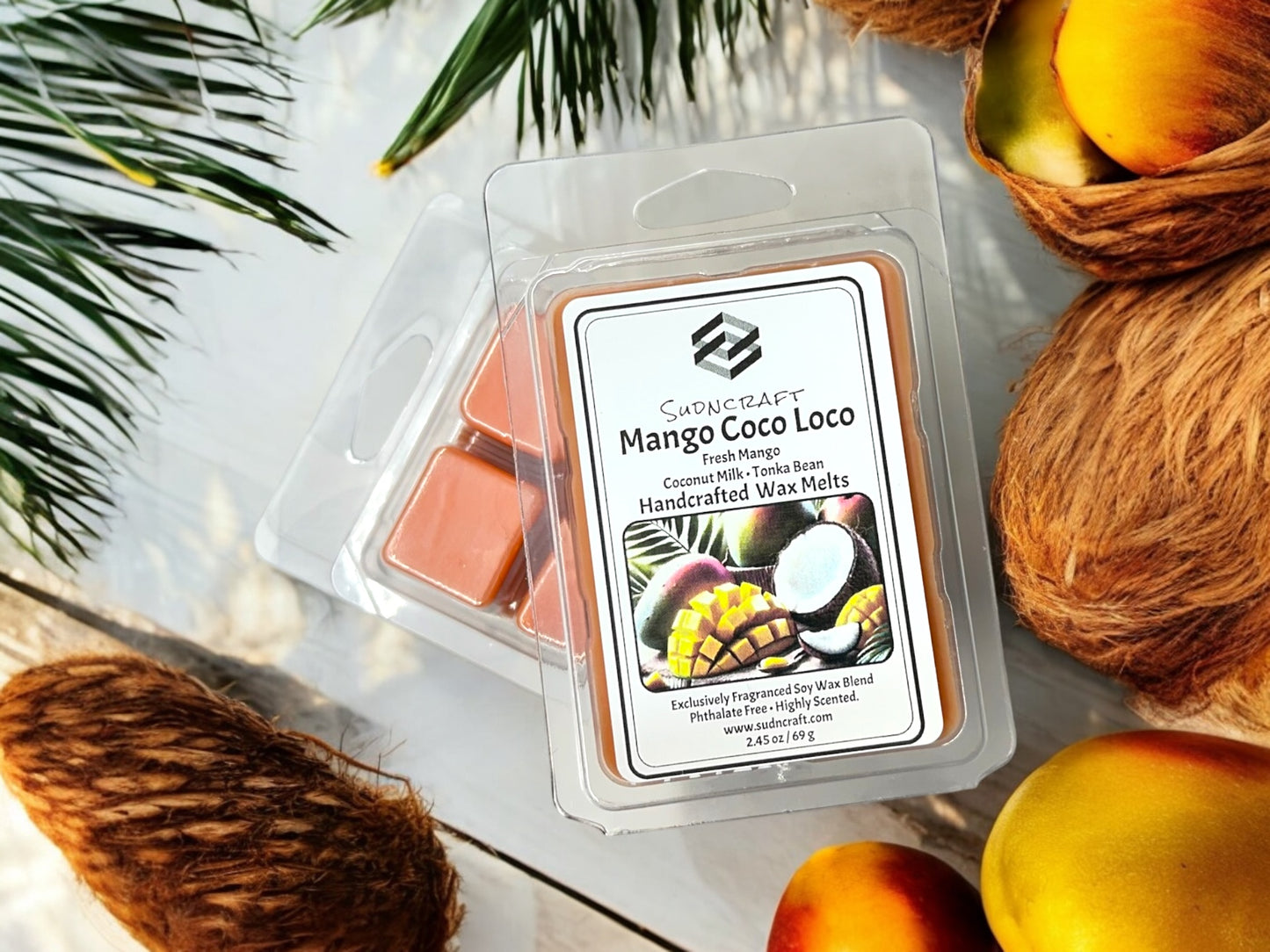 A tropical paradise of fresh mango, creamy coconut milk, and warm tonka bean