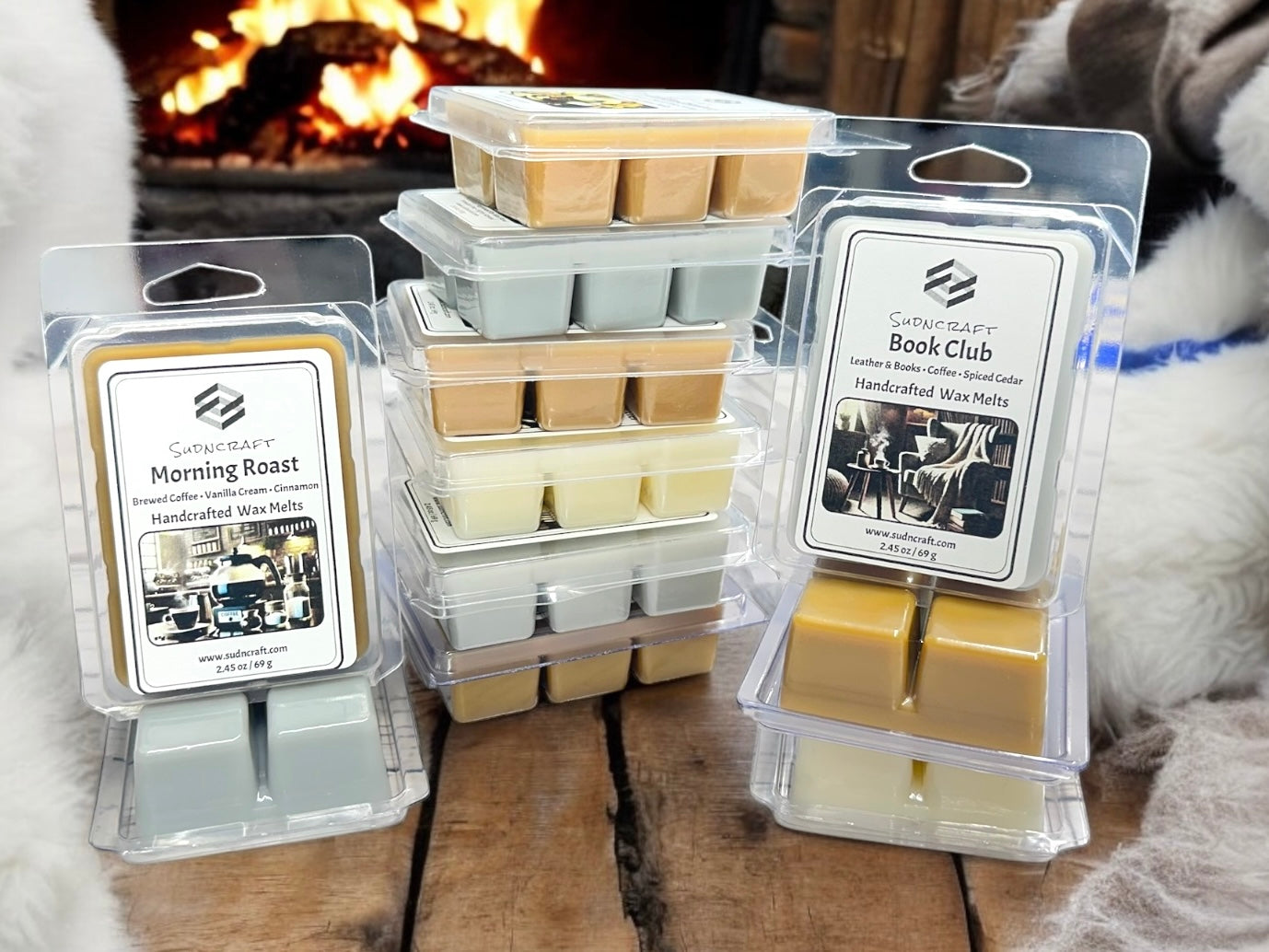 Fill your home with the comforting warmth of our Warm & Cozy Wax Melt Collection! Each hand-poured soy wax melt is infused with phthalate-free fragrance oils, delivering a long-lasting scent throw that brings the inviting aromas of spiced pear, fresh coffee, rich vanilla, soft cashmere, and smoky woods into your space. Whether you’re curling up with a book, sipping a latte, or enjoying a chilly evening in, this collection creates the perfect cozy ambiance.