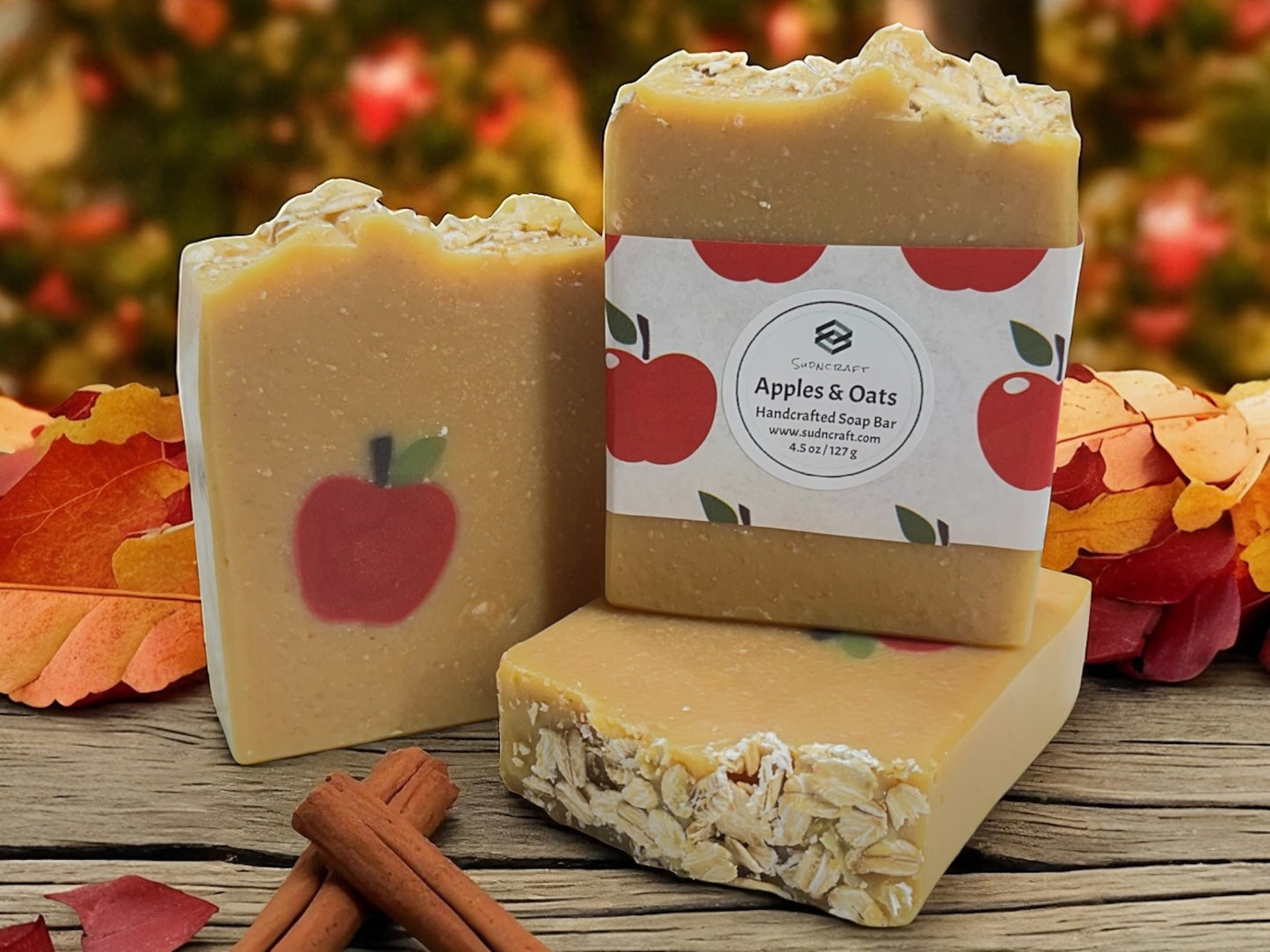 Apples & Oats Handcrafted Soap Bar made with Goat Milk and Colloidal Oatmeal