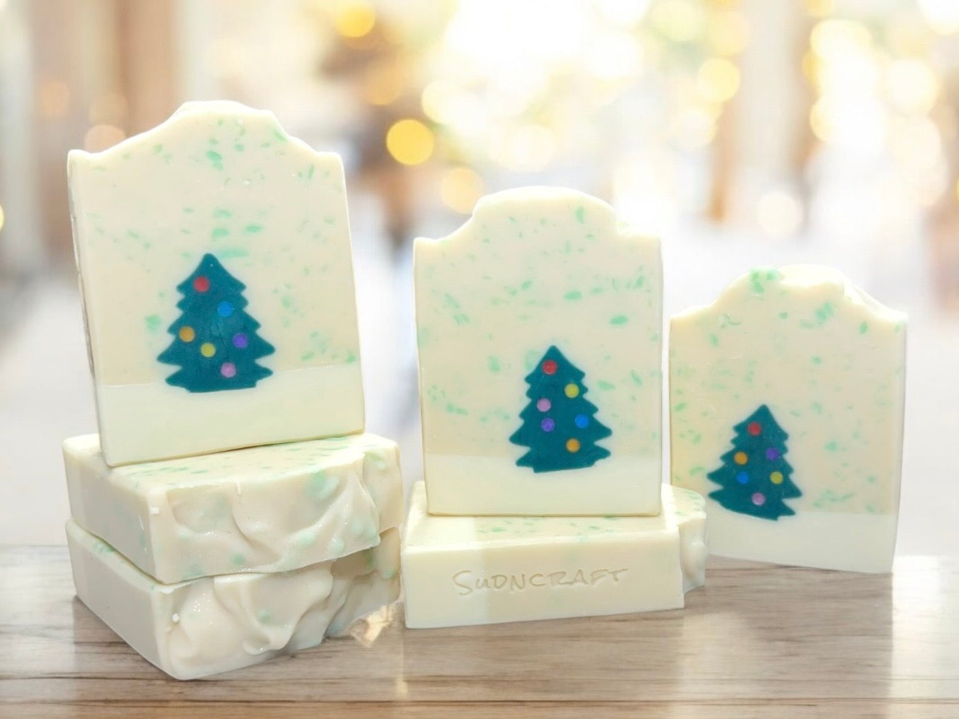 Fresh pine handcrafted soap bar for winter season.