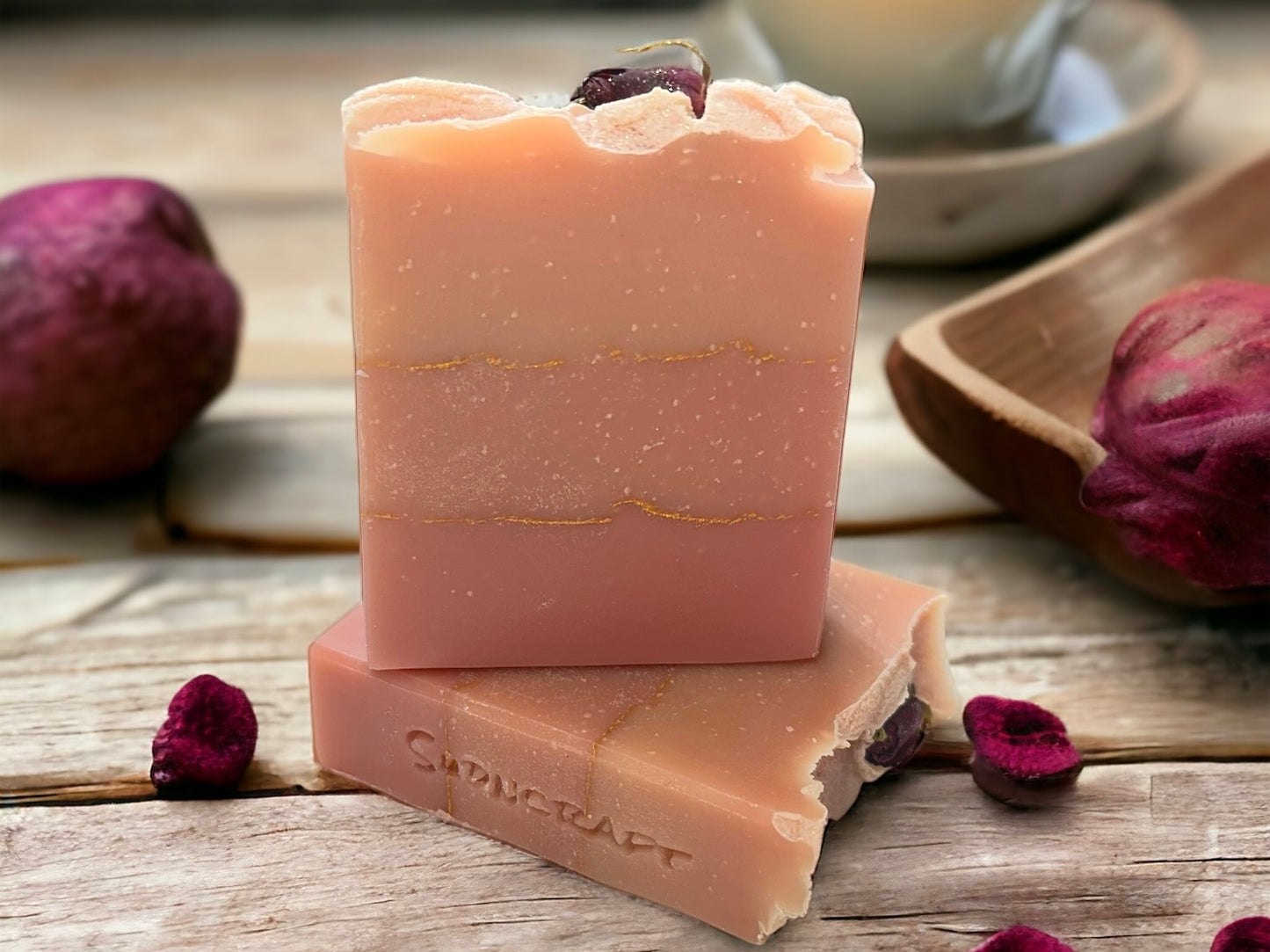 Triple Butter Rose Handcrafted Soap Bar