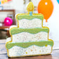 Birthday Cake Bath Bomb with Rainbow Colors Inside