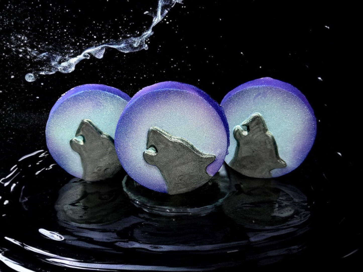 Full Moon Bath Bomb, Hand Painted with Colors Inside