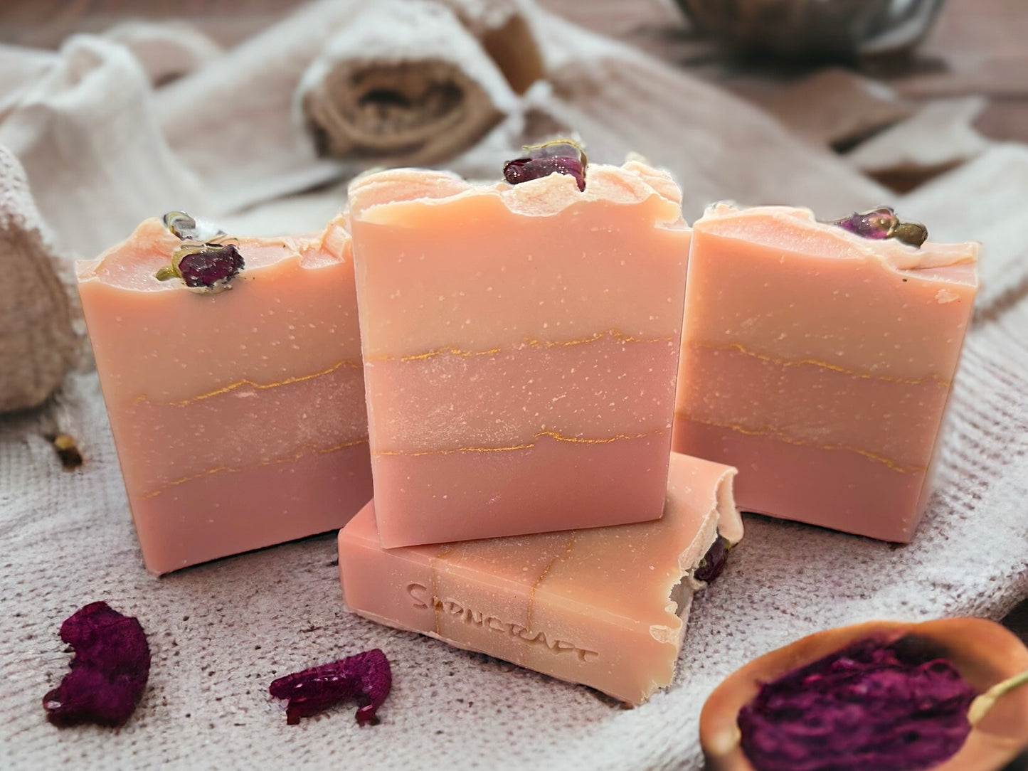 Triple Butter Rose Handcrafted Soap Bar