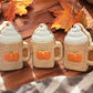 Marshmallow Pumpkin Latte Bath Bomb, Hand Painted