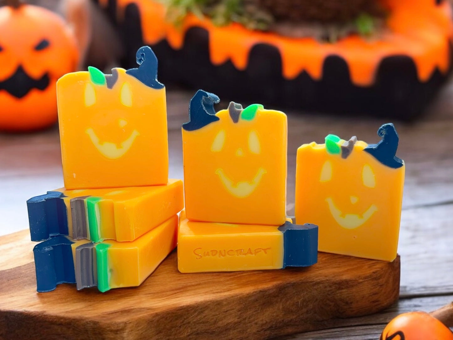 Glow in the Dark Jack O Lantern Handcrafted Soap Bar