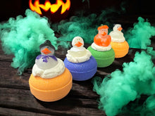 Load image into Gallery viewer, Glow in Dark Halloween Duck Bath Bomb with Solid Bubble Bath Whip
