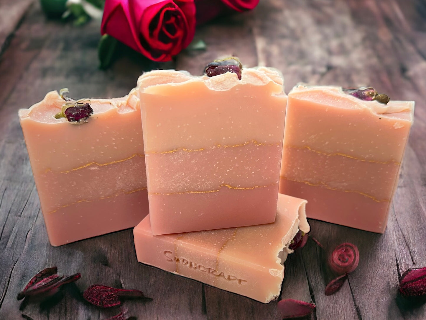 Triple Butter Rose Handcrafted Soap Bar