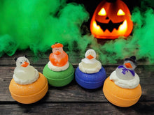 Load image into Gallery viewer, Glow in Dark Halloween Duck Bath Bomb with Solid Bubble Bath Whip
