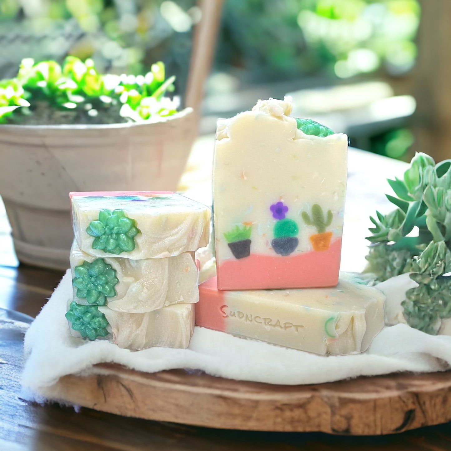 Succulents Handcrafted Soap Bar