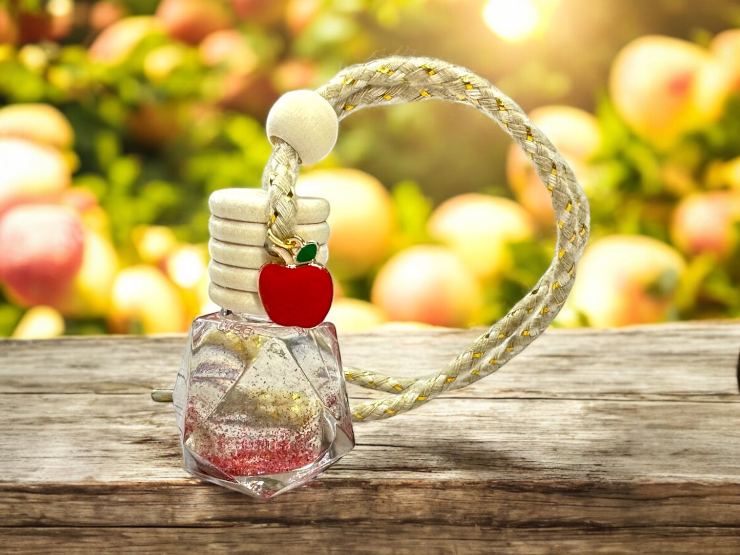 Macintosh Apple Car Air Freshener, Handmade, Apple Charms