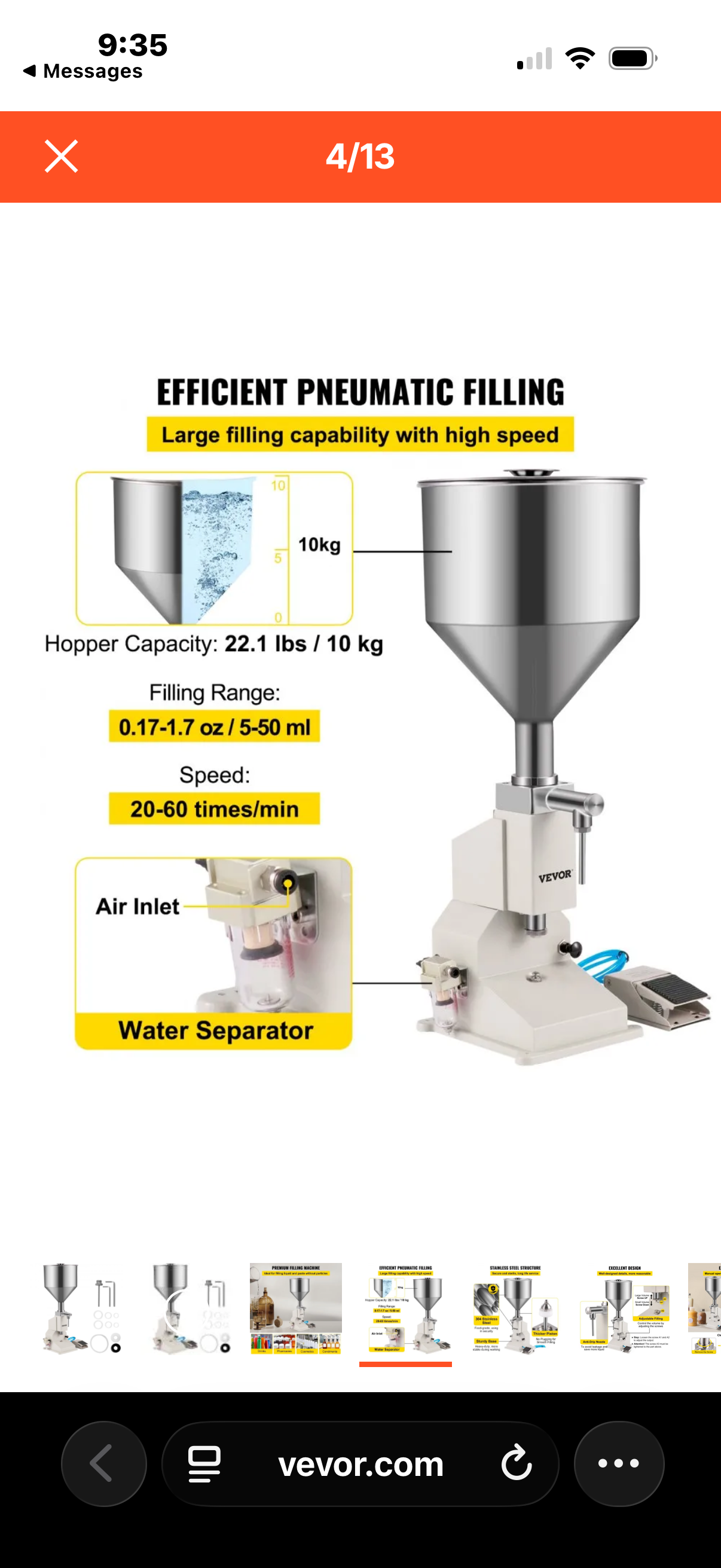 Never Used 5-50ml Bottle Filler - Box opened