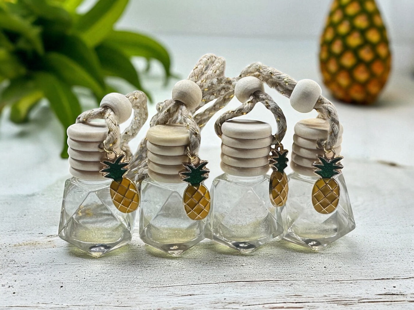 Pineapple Sage Car Diffuser, Handmade, Pineapple Charms