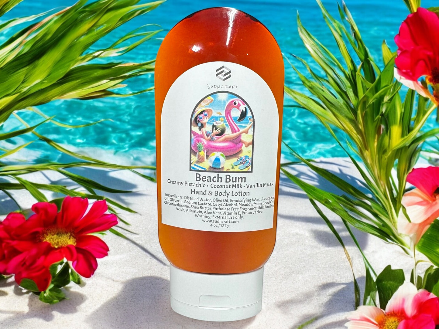 Vacation in a tube. Think warm sand, tropical air, and a dash of mischief. A dupe of the popular Bum Bum fragrance.