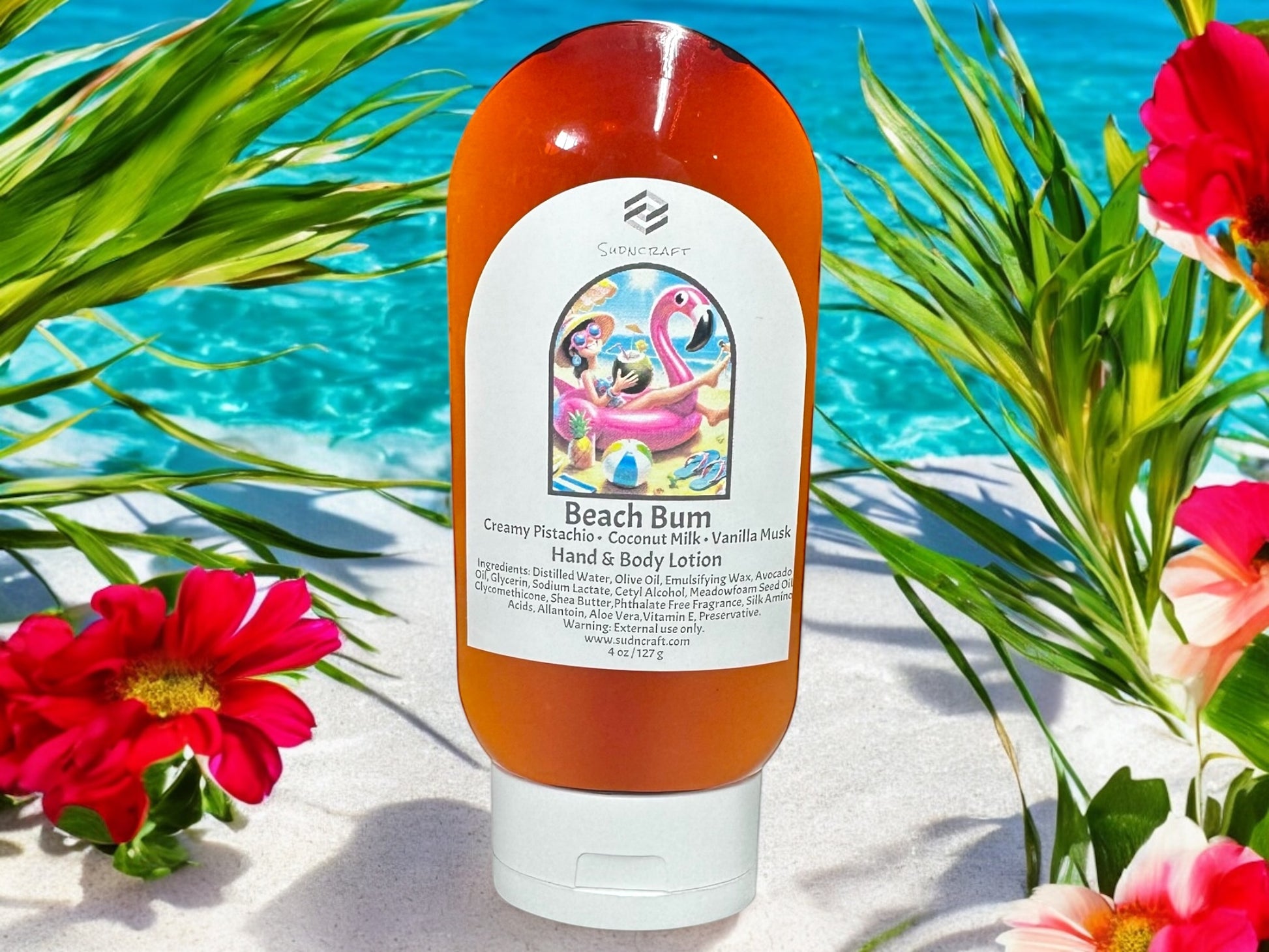 Vacation in a tube. Think warm sand, tropical air, and a dash of mischief. A dupe of the popular Bum Bum fragrance.