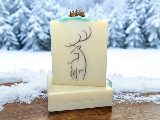 Winter Woods soap for men and woman, silver fir and blue spruce.