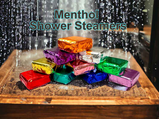 Transform your shower into a spa with our Mentholated Handmade Shower Steamers! Infused with pure essential oils and extra menthol, these shower steamers provide aromatic bliss and cooling vapors for relaxation, sinus relief, and mood enhancement. Choose from 10 unique blends, including eucalyptus, peppermint, lavender, citrus, and more. Handmade with care, crafted for relaxation.