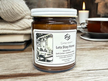 Load image into Gallery viewer, Create a cozy, inviting atmosphere with our Warm &amp; Cozy Candle Collection! Hand-poured with a custom soy wax blend and cotton wicks, these candles offer a clean, long-lasting burn with rich, comforting scents. Start with our first release, Let’s Stay Home, a warm and inviting blend of spiced pear, soft cotton, and cashmere musk. More scents coming soon—stay tuned!&quot;
