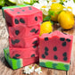 watermelon lemonade soap slice
handcrafted watermelon soap
fruit shaped handmade soap
summer scented glycerin soap
cute fruit soap bar
sweet and citrus soap
artisan soap for gifting
fun soap for kids and teens
juicy watermelon lemon scent
summer soap bar handmade
refreshing watermelon body soap
glycerin soap with summer fragrance
